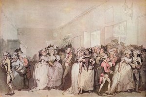 Box Lobby lepotuolit 1785, c1785 tekijältä Thomas Rowlandson