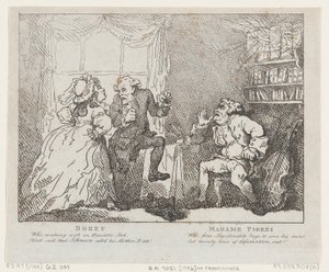 Bozzy ja Madame Piozzi Frontispiece, Bozzy ja Piozzi, Peter Pindar, 1780-86., 1780-86. tekijältä Thomas Rowlandson