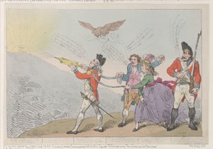[Kol. Topham pyrkii ruiskullaan sammuttamaan Holmanin neron], O..., 5. lokakuuta 1785. tekijältä Thomas Rowlandson