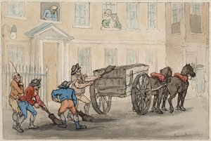 Kerää Night Soil, pub. 1788 tekijältä Thomas Rowlandson