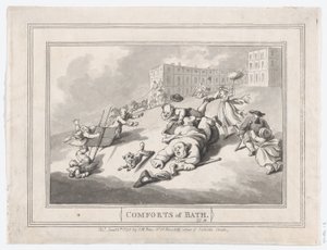 Comforts of Bath, Plate 12, 6. tammikuuta 1798, 6. tammikuuta 1798. tekijältä Thomas Rowlandson