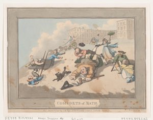 Comforts of Bath, Plate 12, 6. tammikuuta 1798, 6. tammikuuta 1798. tekijältä Thomas Rowlandson