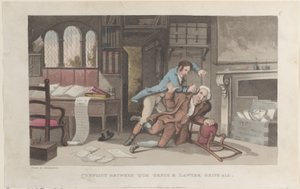 Conflict Between Quae Genus ja Lawyer Gripe-all, The History of Johnny Q..., 1. lokakuuta 1821. tekijältä Thomas Rowlandson