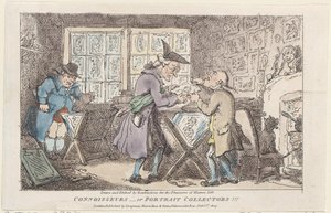 Asiantuntijat tai muotokuvakeräilijät, 1807, 1807. tekijältä Thomas Rowlandson