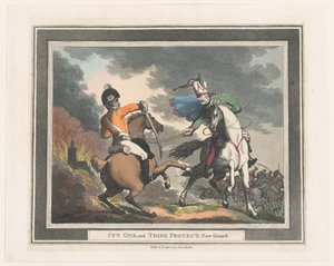 Cut One and Thigh Protect New Guard, 1798, 1798. tekijältä Thomas Rowlandson