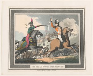 Cut Six ja Sword Arm Protect, 1. syyskuuta 1798, 1. syyskuuta 1798. tekijältä Thomas Rowlandson