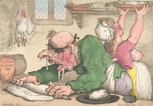 Dinners Drest in Neatest Manner, lokakuu 1811, lokakuu 1811. tekijältä Thomas Rowlandson