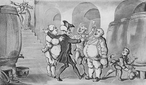 Doctor Syntax Made Free of the Cellar, 1817 tekijältä Thomas Rowlandson