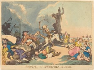 Monopolin romahdus vuonna 1800 tekijältä Thomas Rowlandson