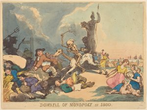 Monopolyn kaatuminen vuonna 1800 tekijältä Thomas Rowlandson