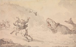 Tohtori Syntax hätääntyi valaan vuoksi tekijältä Thomas Rowlandson