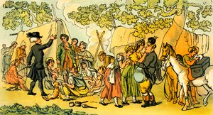 "Tohtori syntaksi ja mustalaiset" tekijältä Thomas Rowlandson