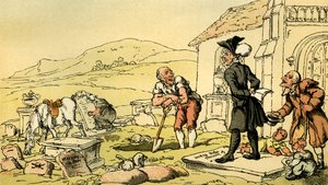 "Dr Syntax meditoi hautakiviä" tekijältä Thomas Rowlandson