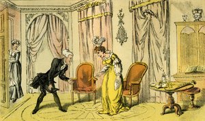 "Tohtori syntaksi, jonka sai piika rakastajatarin sijaan" tekijältä Thomas Rowlandson