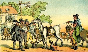 "Dr Syntax myy Grizzleä" tekijältä Thomas Rowlandson