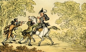 "Th. Syntax pysäytti moottoritiemiehet" tekijältä Thomas Rowlandson