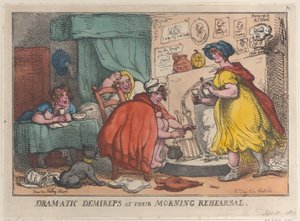 Dram-a-tic Demireps aamuharjoituksessaan, 30. syyskuuta 1810, 30. syyskuuta 1810. tekijältä Thomas Rowlandson