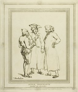 Hollantilaiset kauppiaat piirrettiin Amsterdamissa tekijältä Thomas Rowlandson