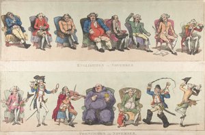 Englantilaiset marraskuussa, ranskalaiset marraskuussa 25.11.1788., 25.11.1788. tekijältä Thomas Rowlandson