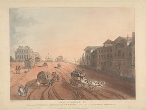 Piccadillyn tai Hyde Park Cornerin maksullisen tien sisäänkäynti (nro 1) tekijältä Thomas Rowlandson