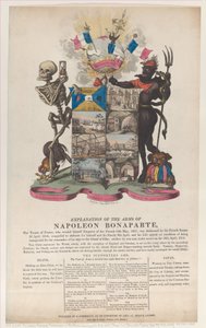 Napoleon Bonaparten aseiden selitys, huhtikuu 1814, huhtikuu 1814. tekijältä Thomas Rowlandson