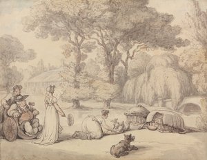 Ankanpoikien ruokkiminen tekijältä Thomas Rowlandson