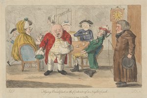 Lentävä aamiainen eli yöbussin matkustamossa tekijältä Thomas Rowlandson