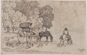 Neljän pyörän tuoli, 10. huhtikuuta 1785, 10. huhtikuuta 1785. tekijältä Thomas Rowlandson