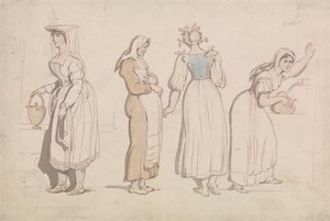 Neljä naista kaivolla Roomassa tekijältä Thomas Rowlandson