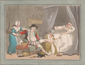 Kettujahdit [pari]: 2.  Neljä kelloa kaupungissa tekijältä Thomas Rowlandson