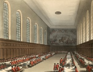Yleiskuva Chelsean sairaalan sisätiloista tekijältä Thomas Rowlandson