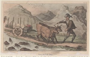 Takana sairaana, elokuvasta The Military Adventures of Johnny Newcome, 1815, 1815. tekijältä Thomas Rowlandson
