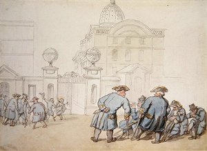 Greenwich Hospital (kynä ja akvarelli paperille) tekijältä Thomas Rowlandson