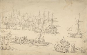 Satamakohtaus tekijältä Thomas Rowlandson