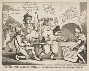 John Bullin huikeaa hauskanpitoa – tai republikaanien viimeinen taistelu tekijältä Thomas Rowlandson