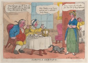 Palvelijan palkkaaminen, 1811, 1811. tekijältä Thomas Rowlandson