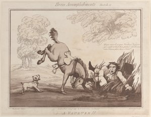 Horse Accomplishments, Sketch 12: A Vaultter !!, 1. elokuuta 1799, 1. elokuuta 1799. tekijältä Thomas Rowlandson