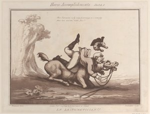 Horse Accomplishments, Luonnos 8: Aritmeetikko!!, 1. elokuuta 1799, 1. elokuuta 1799. tekijältä Thomas Rowlandson
