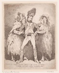 Kuinka onnellinen voisinkaan olla jommankumman kanssa, olisivatko muut rakas hurmuri poissa, [1784]., [1784]. tekijältä Thomas Rowlandson