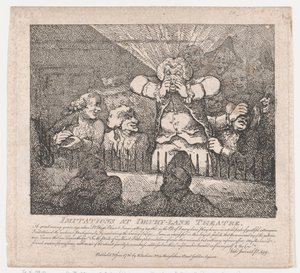 Jäljitelmiä Drury-Lane-teatterissa Boswellin maalaukselliset kaunokaiset, Part the Con..., 20. kesäkuuta 1786. tekijältä Thomas Rowlandson