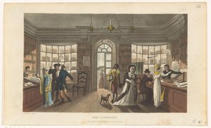Lainakirjaston sisustus tekijältä Thomas Rowlandson