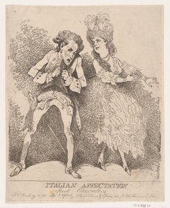 Italian vaikutelma, oikeat hahmot, 1. syyskuuta 1780, 1. syyskuuta 1780. tekijältä Thomas Rowlandson