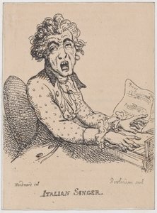 Italialainen laulaja, huhtikuu 1808, huhtikuu 1808. tekijältä Thomas Rowlandson