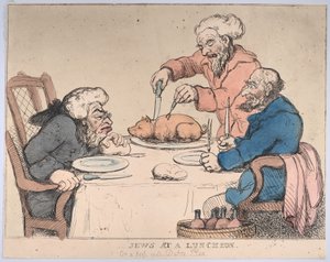 Juutalaiset lounaalla, 1794, 1794. tekijältä Thomas Rowlandson