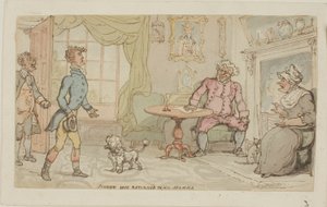 Johnny Safe palasi äidilleen tekijältä Thomas Rowlandson