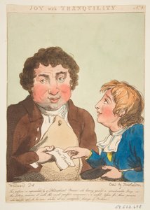Joy with Tranquility Le Brun Travested eli Karikatyyrit intohimoista, 21. tammikuuta 1800. tekijältä Thomas Rowlandson