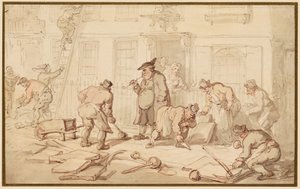 Työläisiä katukiveystä rakentamassa tekijältä Thomas Rowlandson