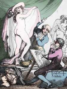 Lady Hamiltonin asenteet, n.1790 (etsaus) (s/w valokuva) tekijältä Thomas Rowlandson