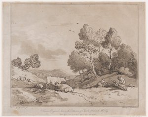 Maisema, jossa hahmot sitovat puunippua, 21. toukokuuta 1789., 21. toukokuuta 1789. tekijältä Thomas Rowlandson