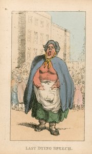 Viimeinen kuoleman puhe (värillinen kaiverrus) tekijältä Thomas Rowlandson